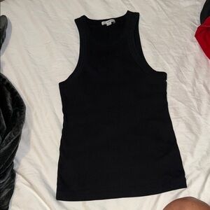 James Perse Black Ribbed Tank Top